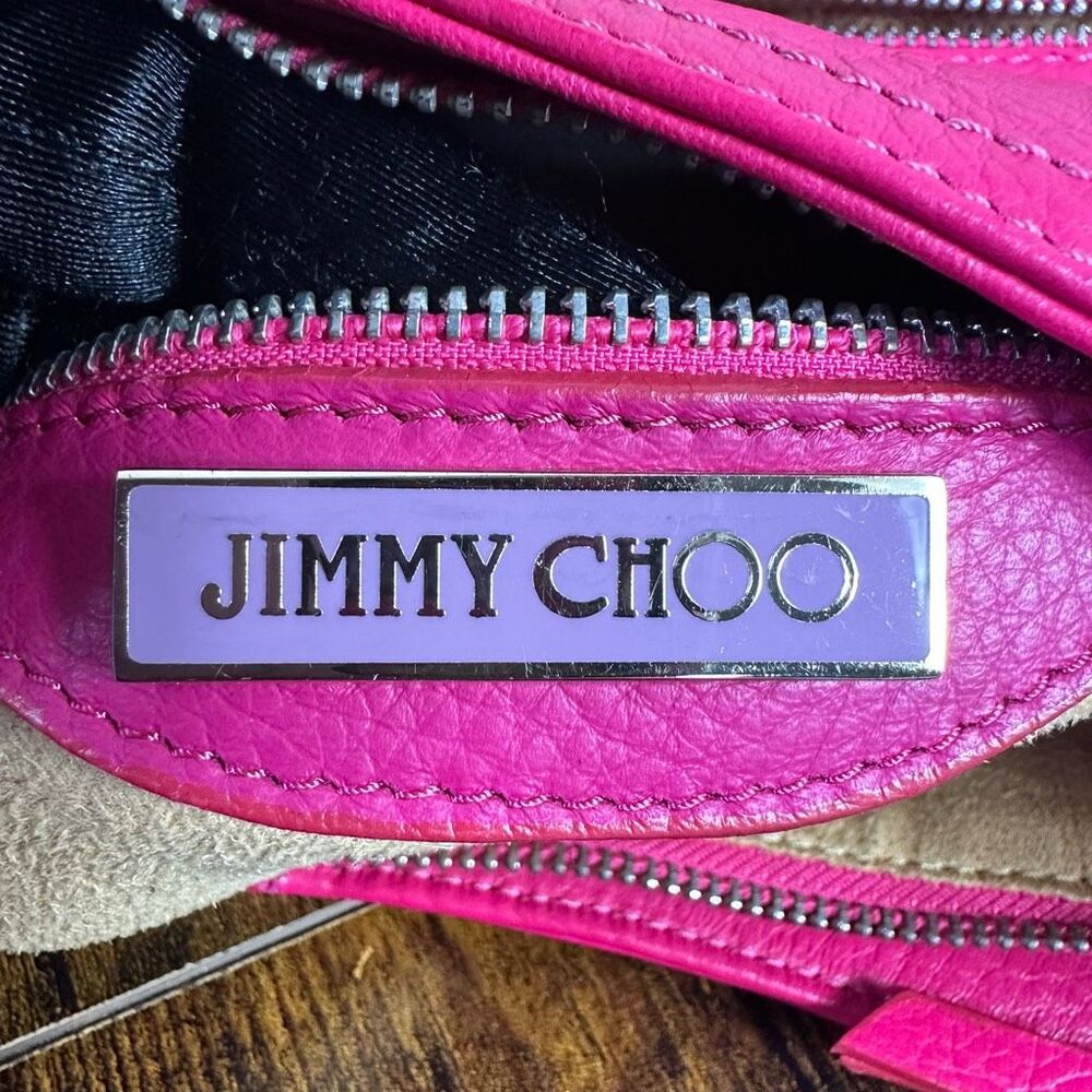 Jimmy Choo Hot Pink Leather Shoulder Bag - Picture 4 of 16